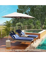 Extra Wide Patio Market Umbrella Double-Sided with Crank for Outdoor Tables