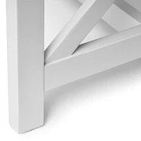 Modern Farmhouse Acacia Wood End Table with Two-Tone Finish