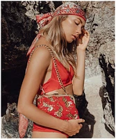 Sumatran Tiger Clutch Bag In Red