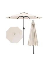 Outdoor Heavy Duty Market Umbrella with Crank Handle and 8 Sturdy Ribs