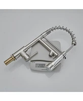 Greenspring Single-Handle Pull-Down Sprayer 2 Spray High Arc Kitchen Faucet With Deck Plate Brushed Nickel