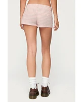 Edikted Women's Monty Plaid Micro Shorts