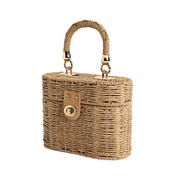 Women's The Straw-Lunea Hand Bag - Khaki Brown