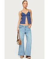 Edikted Women's Otis Eyelet Split Front Tank Top