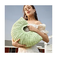 Women's The Sol-Straw Hand Bag - Mint Green
