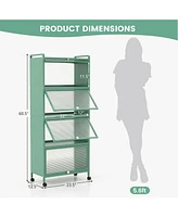 5-Tier Kitchen Baker's Rack with Flip-Up Pc Doors and Ample Storage Shelves