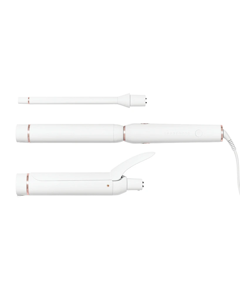 T3 Switch Kit Curl Trio Professional Ionic Interchangeable Curling Iron with 3 CeramicClip & Wand Barrels for Curling and Waving