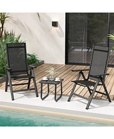 Outdoor Dining Chair with Soft Padded Seat and 7-Position Adjustable Backrest Set of 2