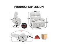 Dual Motor Infinite Position Up to 350 Lbs Chenille Power Lift Recliner Chair with 8-Point Vibration Massage and Lumbar Heating Dual Cup Holders
