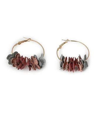 Sohi Womens Flora Hoop Earrings