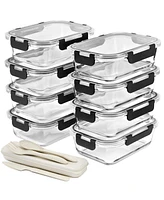 Sorbus 16 Piece Rectangular (1040ml/ 35oz/ 4.4cups) Glass Meal Prep Containers with Airtight Lids