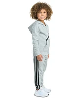 adidas Toddler & Little Boys Long-Sleeve Essential Big Logo Fleece Jacket Jogger Pants, 2 Piece Set