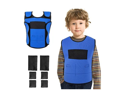 Outree Medium Blue Weighted Compression Vest for Kids with Sensory Needs