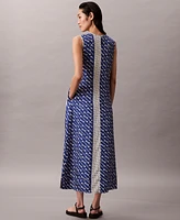 Calvin Klein Printed Color-Block Sleeveless Dress