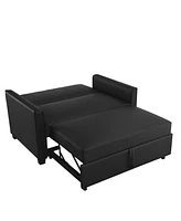 Gold Sparrow 51" Faux Leather Riverside Convertible Loveseat Bed, Created for Macy's