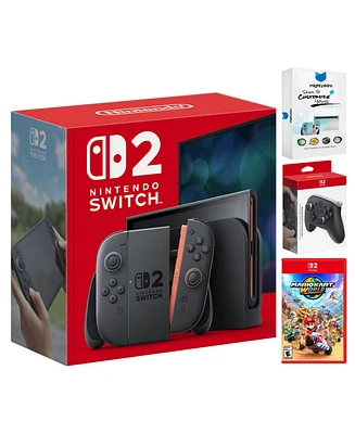 Nintendo Switch 2 Video Game Console with Mario Kart World, Pro Controller and MightySkins Code Bundle