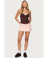 Edikted Women's Ruelle Contrast Frill Tank Top