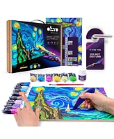 Wise Elk Okto Sensory Art 3D Painting "Starry Night" – 11.8" x 15.7" Canvas Kit