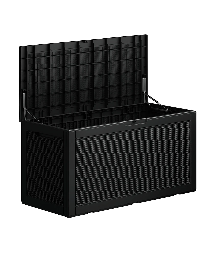 Mondawe 100 Gallon Wicker Resin Deck Box