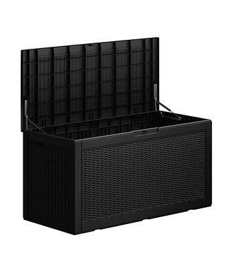 Mondawe 100 Gallon Wicker Resin Deck Box