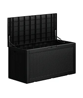 Mondawe 100 Gallon Wicker Resin Deck Box