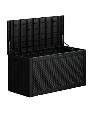 100 Gallon Wicker Resin Deck Box