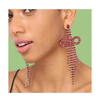 Sohi Women's Silver Bling Drop Earrings