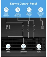 Cowar 45-Pint Dehumidifier for Home, Basement & Large Rooms, White, Auto/Manual Drain, 3 Modes, Auto Defrost, Dry Clothes, 12H Timer