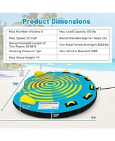3-Person Inflatable Boat Tube Towable Platform with Double Valves