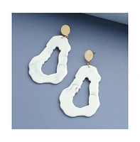 Sohi Women's White Hallow Drop Earrings
