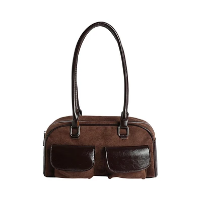 Women's The Utility Suede Shoulder Bag - Mocha Brown