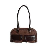 Women's The Utility Suede Shoulder Bag - Mocha Brown