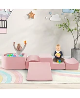 Slickblue 5-Piece Climb and Crawl Playset with Ball Pit for Kids