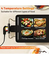 Slickblue Extra Large Electric Griddle with 2 Cooking Surface and Adjustable Temperatures