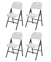 Sugift Portable Folding Chair Set with Durable Steel Frame 4 Pack