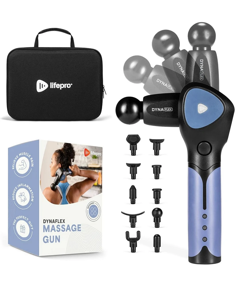Lifepro Percussion Massage Gun – Handheld Deep Tissue Massager for Athletes – Muscle Recovery for Men & Women – Quiet, Portable D