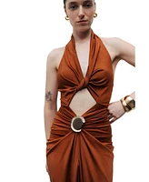 Nocturne Women's Accessory and Cut-Out Detailed Maxi Dress