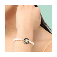Sohi Women's Silver Rose Strand Bracelet