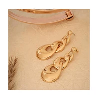 Sohi Women's White Chainlink Drop Earrings