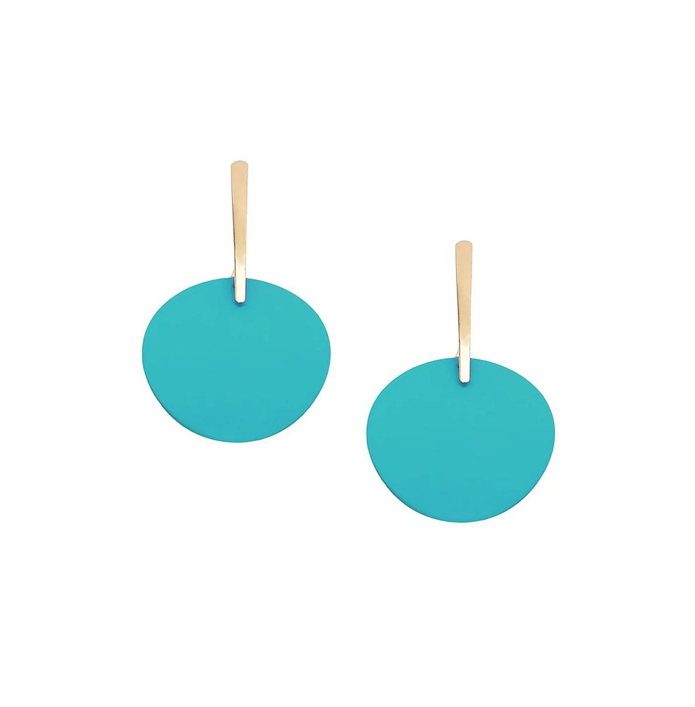 Sohi Women's Silver Geometric Drop Earrings