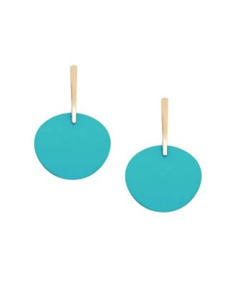Sohi Womens Silver Geometric Drop Earrings
