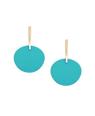 Sohi Womens Silver Geometric Drop Earrings