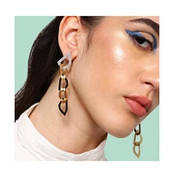 Sohi Women's Gold Link Drop Earrings