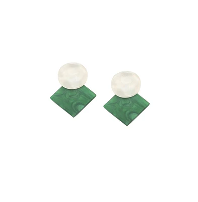 Sohi Women's Gold Geometric Drop Earrings