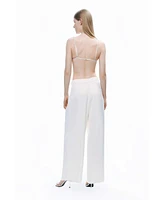 Nocturne Women's Low-Rise Asymmetric Placket Detail Pants