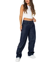 Celebrity Pink Juniors' Mid-Rise Baggy Cargo Jeans