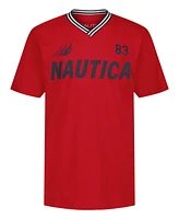 Nautica Big Boys V-Neck Logo Short Sleeve T-Shirt