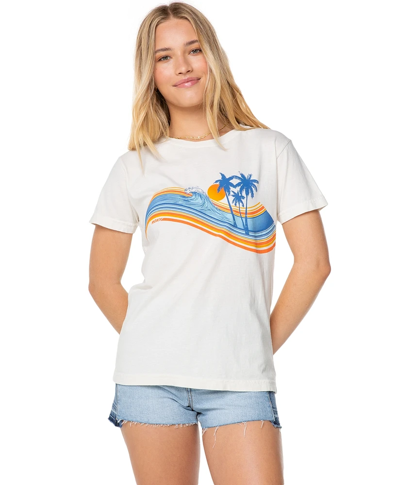 Roxy Juniors' Wave Stripe Cotton T-Shirt