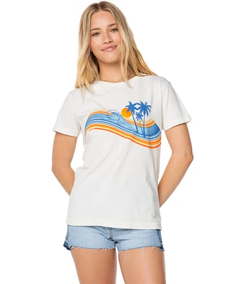 Roxy Juniors' Wave Stripe Cotton T-Shirt