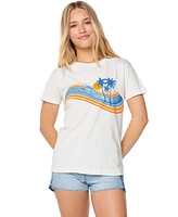 Roxy Juniors' Wave Stripe Cotton T-Shirt